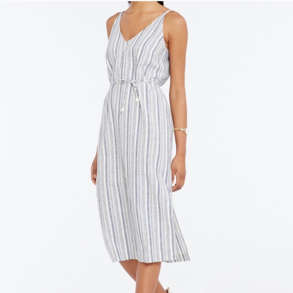 Ann Taylor Linen Cotton Midi Dress